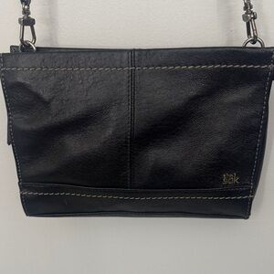 The Sak Black Leather Crossbody with Contrast Stitching